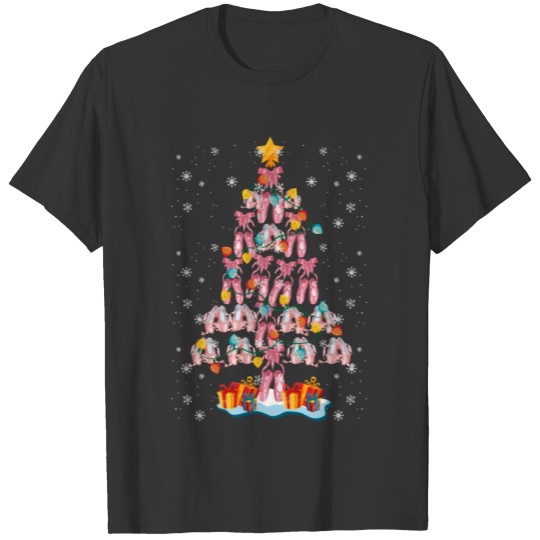 Christmas Tree Ballet Shoes Funny Ballet Dancing T Shirts