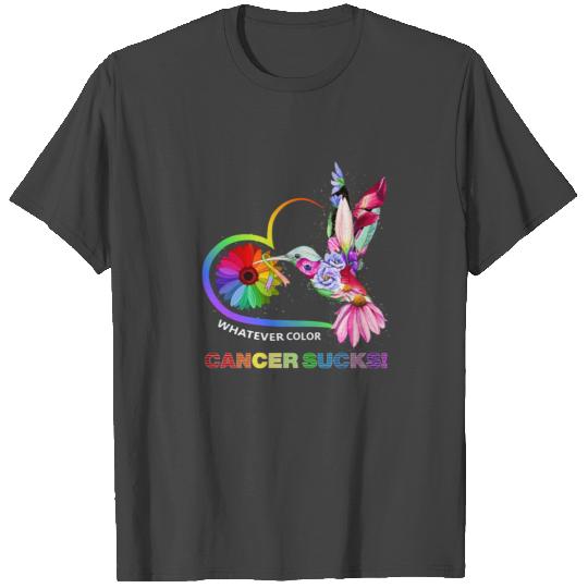 Colorful Hummingbirds What Ever Color Cancer sucks T Shirts