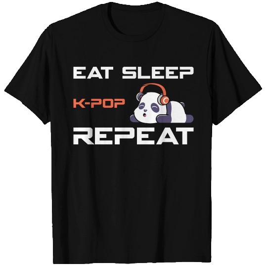 eat sleep k-pop, k pop music, korean pop music T Shirts