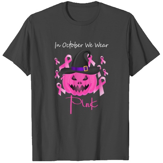 Breast Cancer Pink Pumpkin Halloween T Shirts