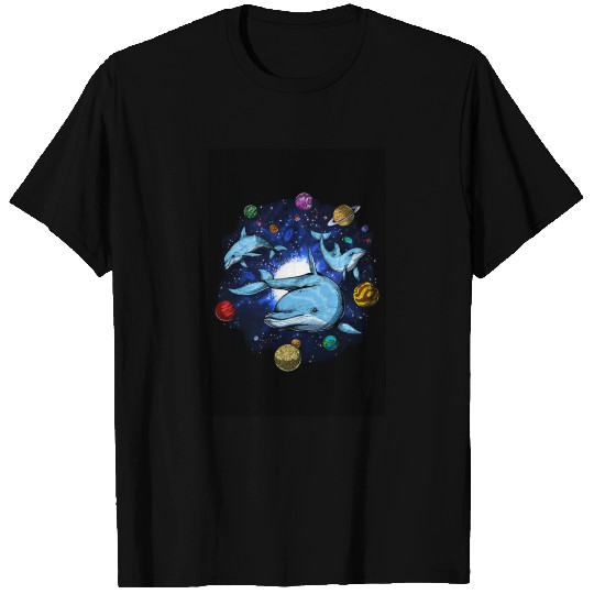Psychedelic Space Dolphins T Shirts
