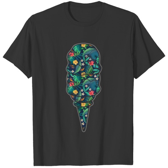Ice Cream Tropical Floral Flower T Shirts