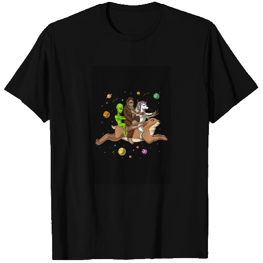 Alien Bigfoot Unicorn Riding Jackalope T Shirts