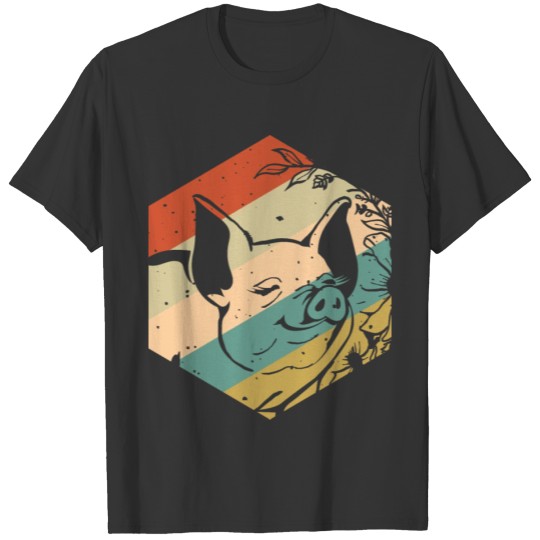 Happy Retro Pig T Shirts