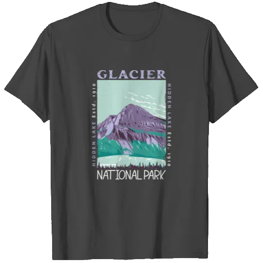 Glacier National Park Hidden Lake Distressed T Shirts