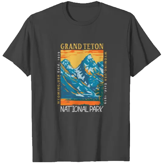 Grand Teton National Park Wyoming Distressed T Shirts