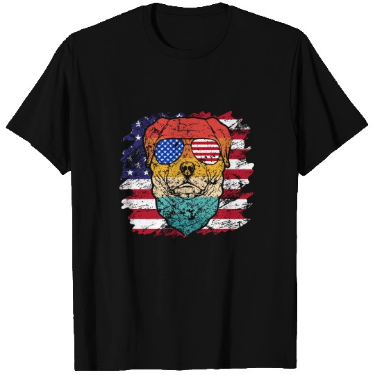 vintage dog lover sublimation flag usa vintage T Shirts