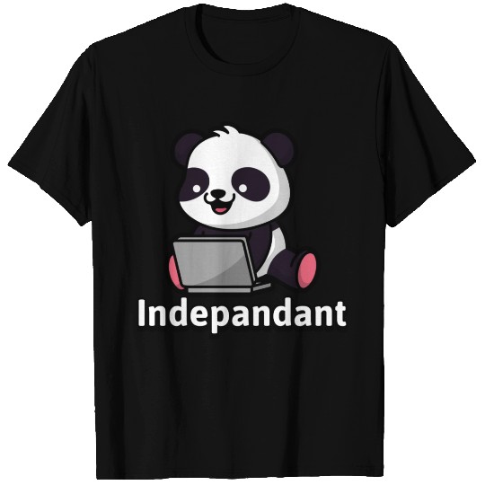 Indepandant Independent Cute Panda Working T Shirts