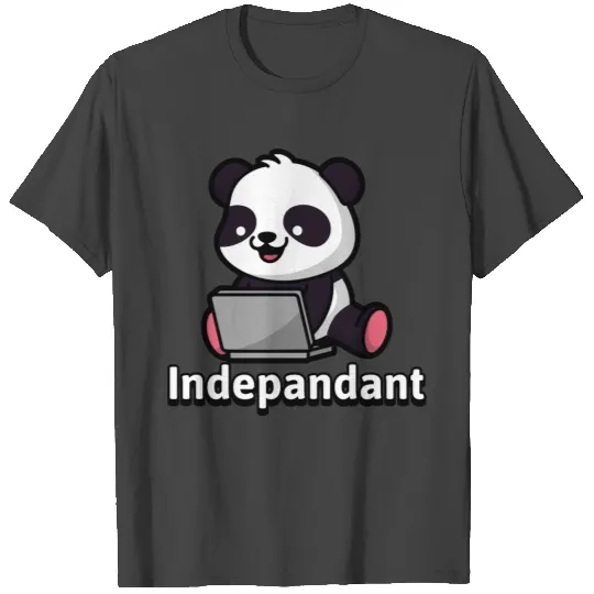Indepandant Independent Cute Panda Working T Shirts