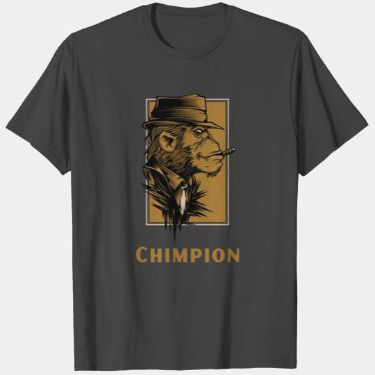 Chimpion Cool Chimpanzee Boss Smoking T Shirts