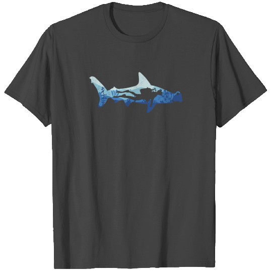 Hammerhead Shark Diver T Shirts