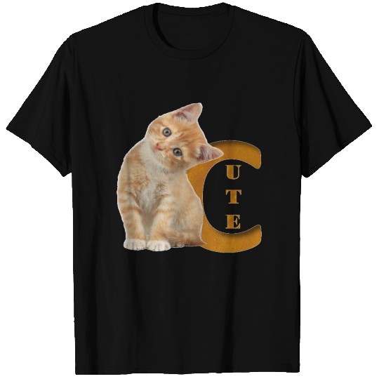 International Cat Day - Cute Cat - Monogram (C) T Shirts