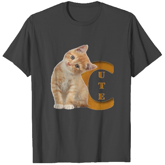 International Cat Day - Cute Cat - Monogram (C) T Shirts