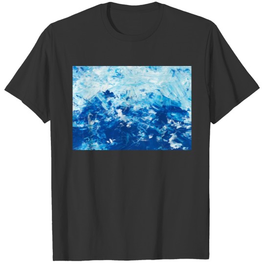 Abstract Blue Brushstrokes Painting T Shirts