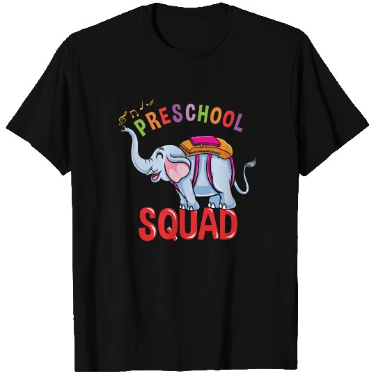 Back To School Elephant Preschool Squad T Shirts