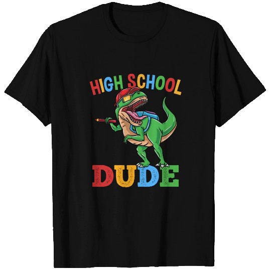 High School Dude T-Rex Dinosaur Boys T Shirts