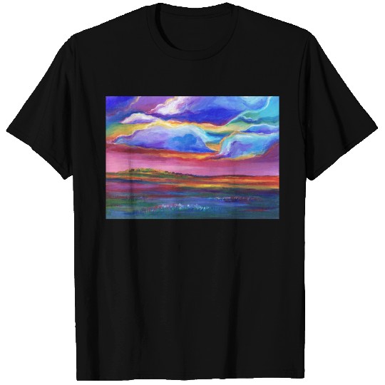 Colorful Sunset Landscape Painting T Shirts