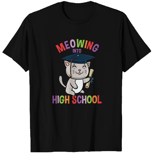 Moewing Into High School Cat Back To School T Shirts