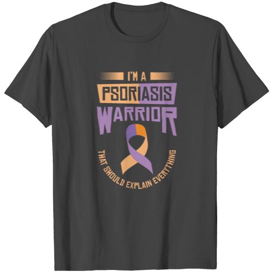 Psoriasis Warrior Lavender Orange Ribbon Awareness T Shirts