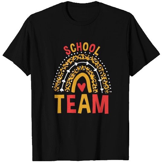 Leopard Rainbow Back To School Team T Shirts