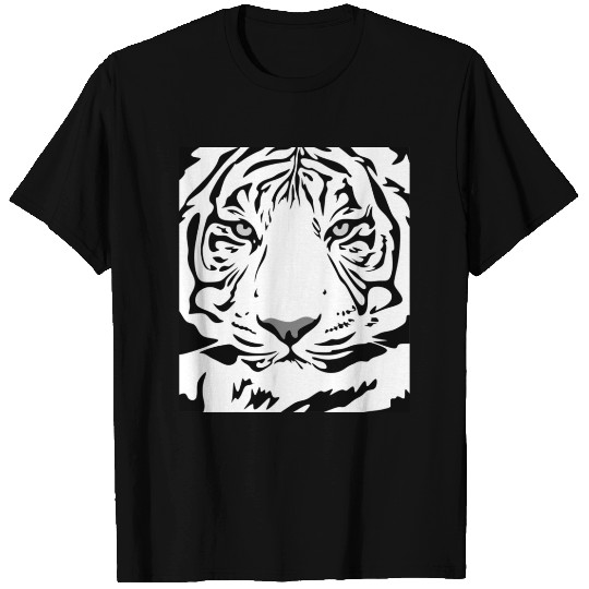 White Tiger Face Tattoo T Shirts
