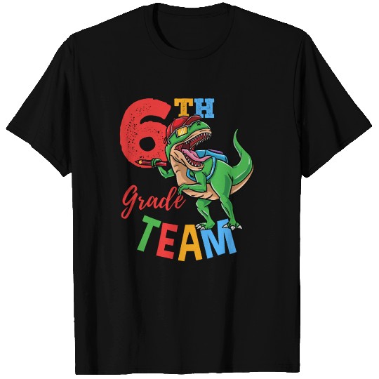 6th Grade Team T-Rex Dinosaur Back To School Boys T Shirts