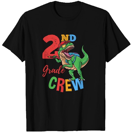 Discover 2nd Grade Crew T-Rex Dinosaur Back To School Boys T Shirts
