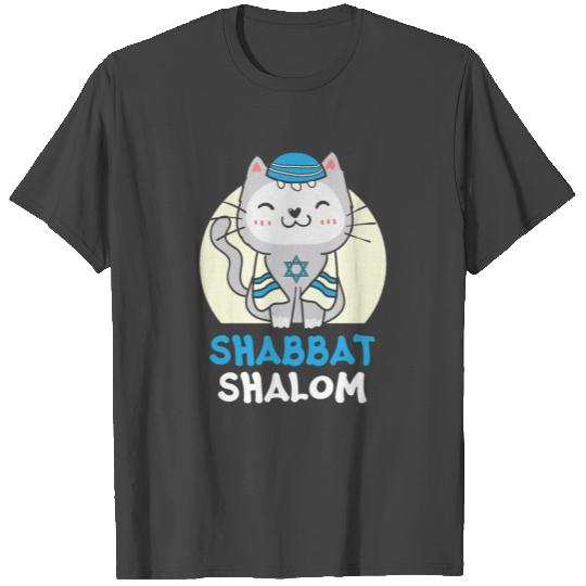 Shabbat Shalom Cat Holy Day Judaism Yom Kippur T Shirts