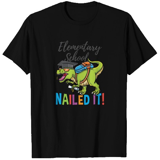 Elementary School Nailed It Dinosaur Graduation T Shirts