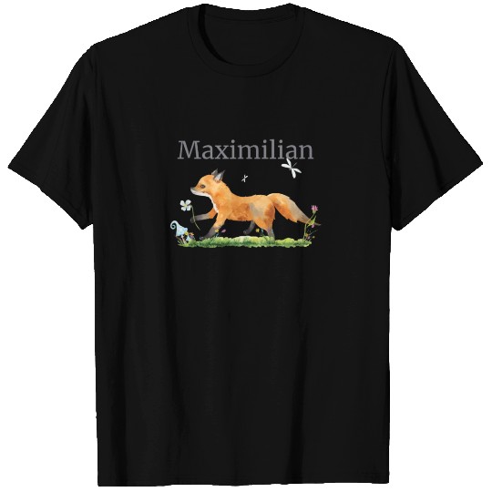 Waldtier Reh Hase Hedgehog Flowers Name Maximilian T Shirts