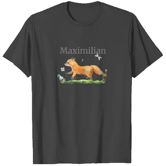 Waldtier Reh Hase Hedgehog Flowers Name Maximilian T Shirts