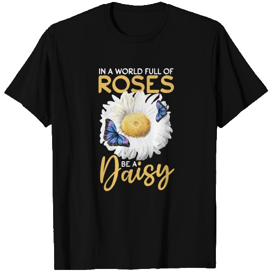 Daisy Butterfly Flower Women Gardening T Shirts