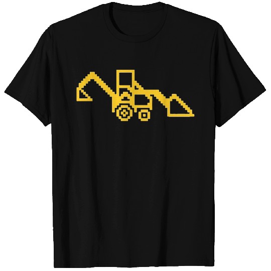 8 BitArt Construction Gold Backhoe T Shirts