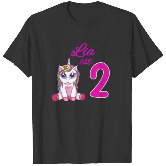 Children's Birthday Party 2 Years Girl Name Lia T Shirts