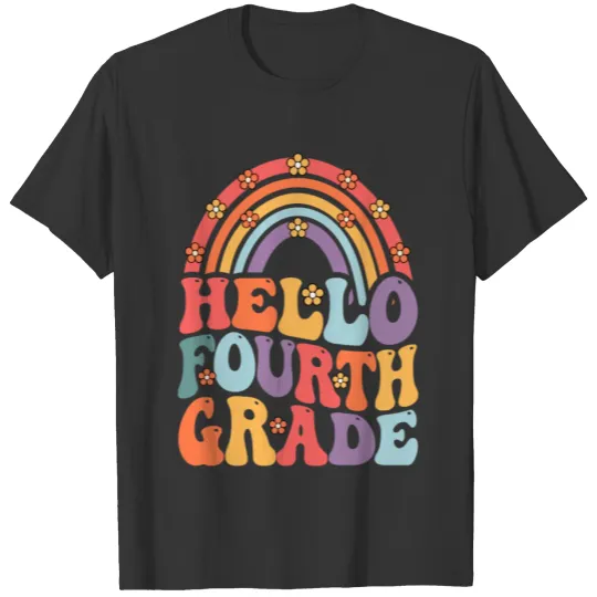 Hello Fourth Grade Boho Rainbow Back To School T Shirts