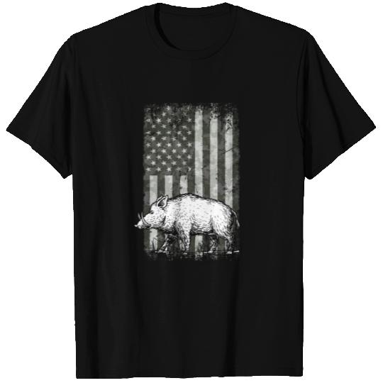 Patriotic Wild Boar Hunting Season For Hog T Shirts
