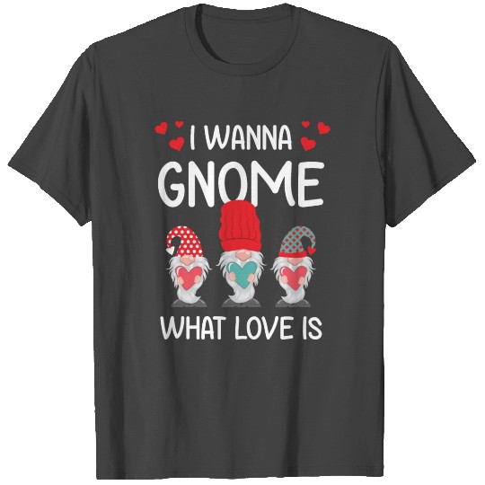 Valentine His Her Gift I Want Gnome What Love Is T Shirts