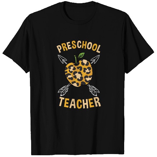 Preschool Back To School Teacher Leopard Print T Shirts