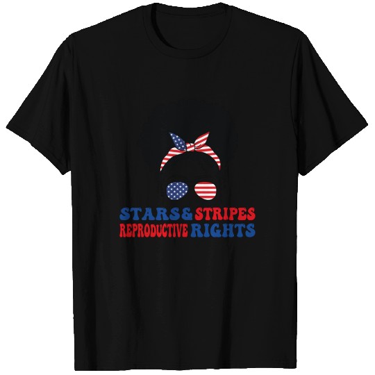 Stars Stripes Reproductive Rights Afro Messy Bun T Shirts
