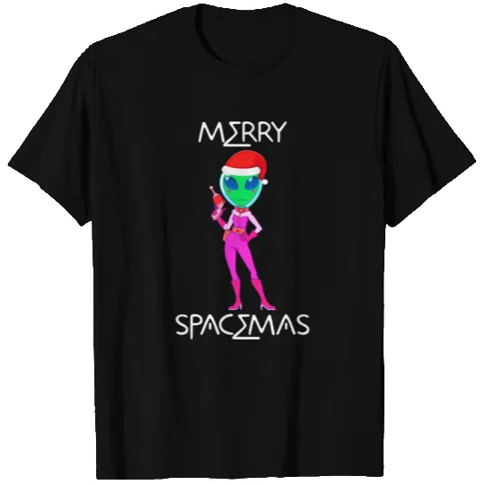 Funny Alien Christmas Woman T Shirts