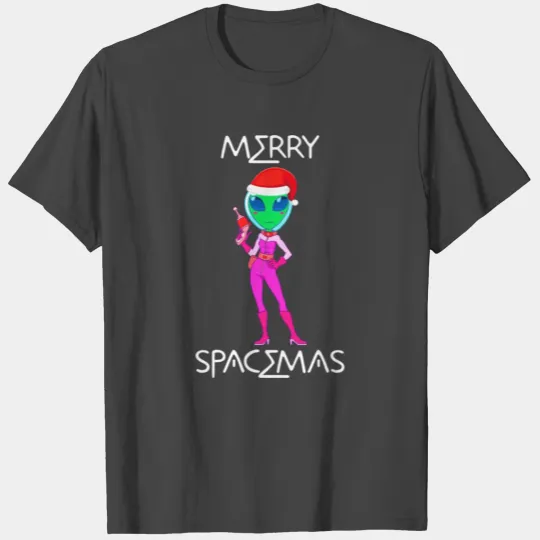 Funny Alien Christmas Woman T Shirts