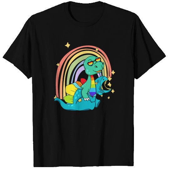 LGBTQ - Dinosaur - T-Rex Wearing Dino Costume T Shirts