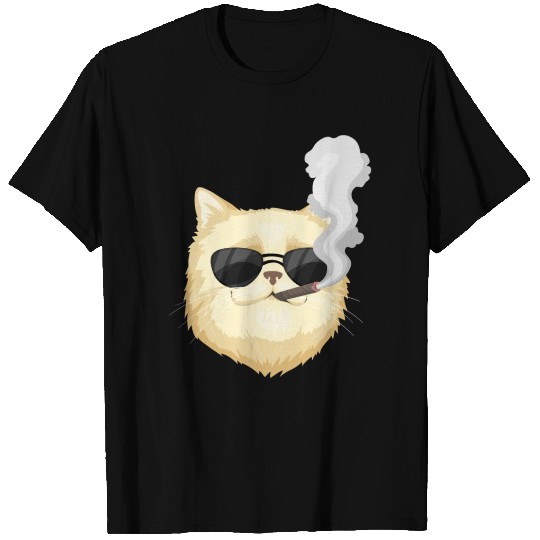 Funny Cat Smoking Sigar T Shirts