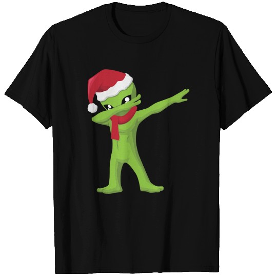 Funny Dabbing Alien Christmas Xmas T Shirts