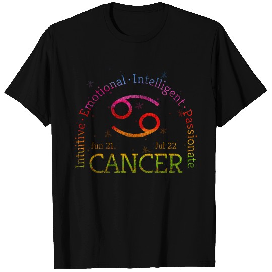 Cancer Zodiac Horoscope Astrology Distressed Look T Shirts