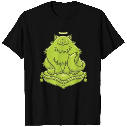 Green Buddha Cat T Shirts