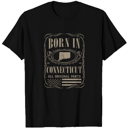 Vintage America US States Born Connecticut T Shirts