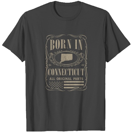 Vintage America US States Born Connecticut T Shirts