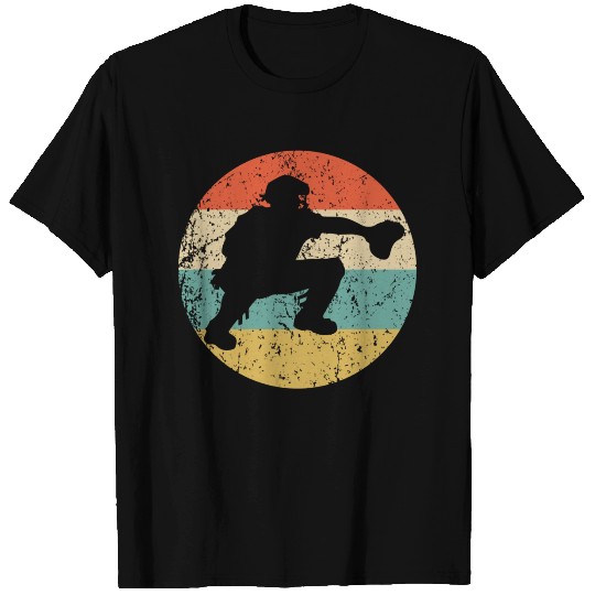 Baseball Catcher Silhouette Retro Baseball T Shirts
