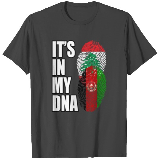 Lebanese And Afghanistan Mix Heritage DNA Flag T Shirts